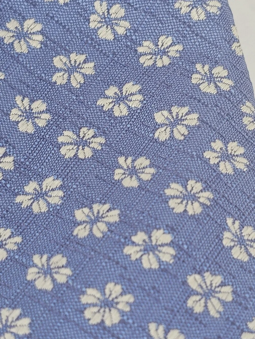 Canali 100% Silk Blue Periwinkle Floral Tie Luxury Made In Italy EUC